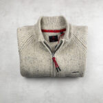 Gilet zippé en maille homme écru chiné taille XXL — vue 2