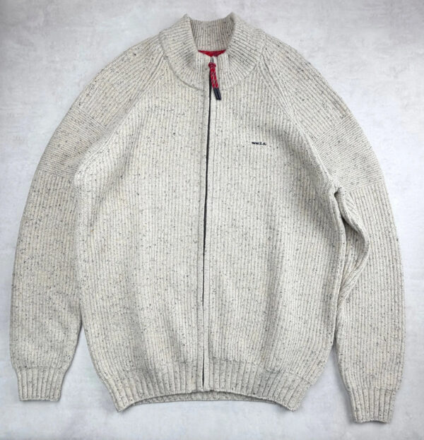 Gilet zippé en maille homme écru chiné taille XXL — vue 3