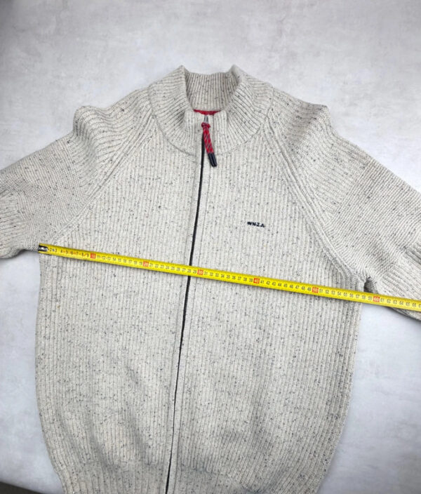 Gilet zippé en maille homme écru chiné taille XXL — vue 10
