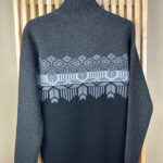 Pull à col montant demi-zip Obermeyer Brady 1/2 Zip Sweater homme gris anthracite/noir taille M — vue 3