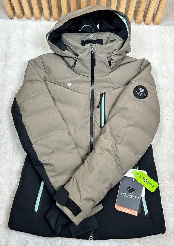Veste de ski à capuche Obermeyer femme gris kaki/noir taille XS — vue 14