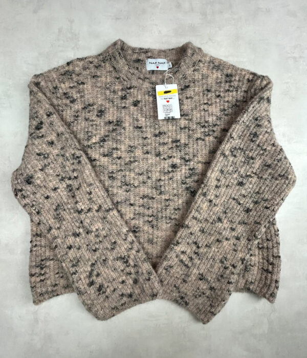 Pull en maille Naf Naf femme beige chiné taille L — vue 2