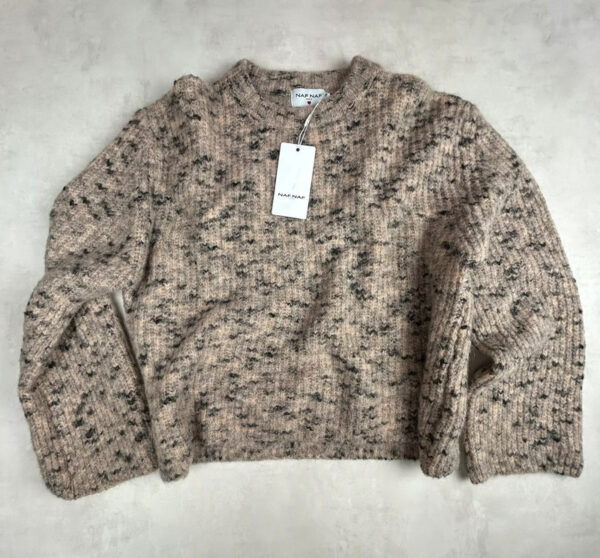 Pull en maille Naf Naf femme beige chiné taille L — vue 14