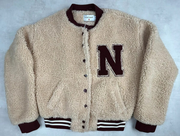 Veste teddy Naf Naf femme beige taille XS — vue 2