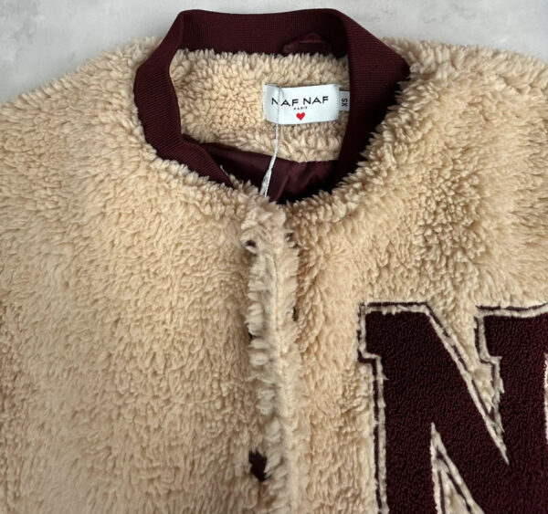 Veste teddy Naf Naf femme beige taille XS — vue 3