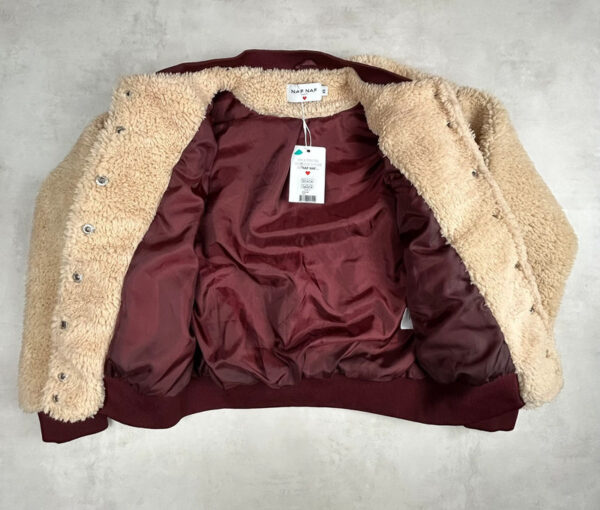 Veste teddy Naf Naf femme beige taille XS — vue 4