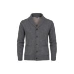 Gilet cardigan en maille à col châle Olly Gan Gislain homme gris anthracite taille XXL