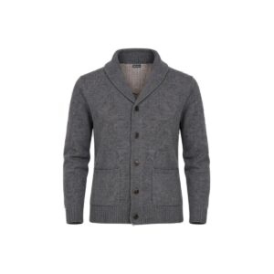 Gilet cardigan en maille à col châle Olly Gan Gislain homme gris anthracite taille XXL