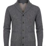 Gilet cardigan en maille à col châle Olly Gan Gislain homme gris anthracite taille XXL — vue 2