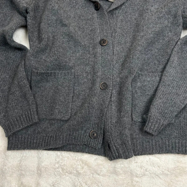 Gilet cardigan en maille à col châle Olly Gan Gislain homme gris anthracite taille XXL — vue 5