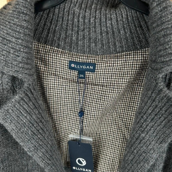 Gilet cardigan en maille à col châle Olly Gan Gislain homme gris anthracite taille XXL — vue 7