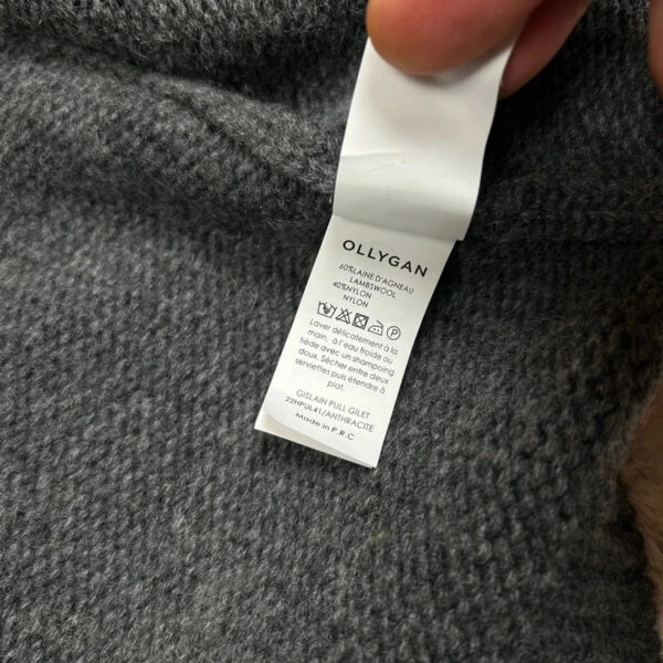Gilet cardigan en maille à col châle Olly Gan Gislain homme gris anthracite taille XXL — vue 9