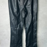 Pantalon slim effet croco Vero Moda VM Wren HW Slim Croc Pants femme noir taille S — vue 2