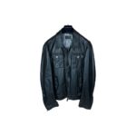 Blouson en cuir Trussardi homme noir taille 54