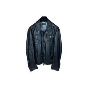 Blouson en cuir Trussardi homme noir taille 54