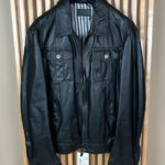 Blouson en cuir Trussardi homme noir taille 54 — vue 2