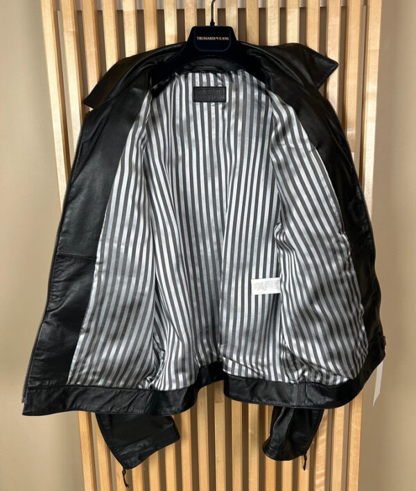 Blouson en cuir Trussardi homme noir taille 54 — vue 6