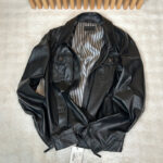Blouson en cuir Trussardi homme noir taille 54 — vue 10