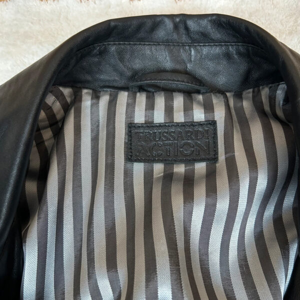 Blouson en cuir Trussardi homme noir taille 54 — vue 13