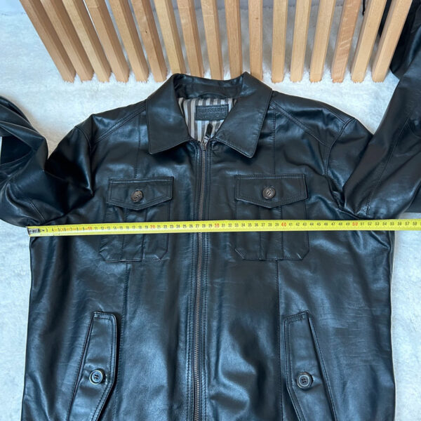 Blouson en cuir Trussardi homme noir taille 54 — vue 15