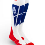 Chaussettes motocross 100% Adult Thin Performance MX Sock unisexe blanc/bleu/rouge taille L/XL (EU 42-46) — vue 2