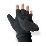 Moufles mitaines convertibles Kiruna unisexe noir taille 10 — vue 2