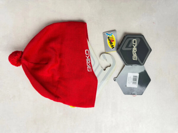 Bonnet à pompon Briko unisexe rouge taille TU — vue 10