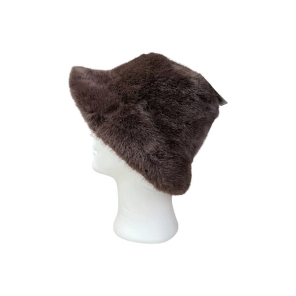 Bonnet en fausse fourrure femme marron foncé taille TU