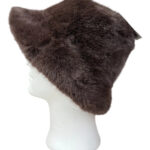 Bonnet en fausse fourrure femme marron foncé taille TU — vue 2