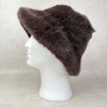 Bonnet en fausse fourrure femme marron foncé taille TU — vue 3