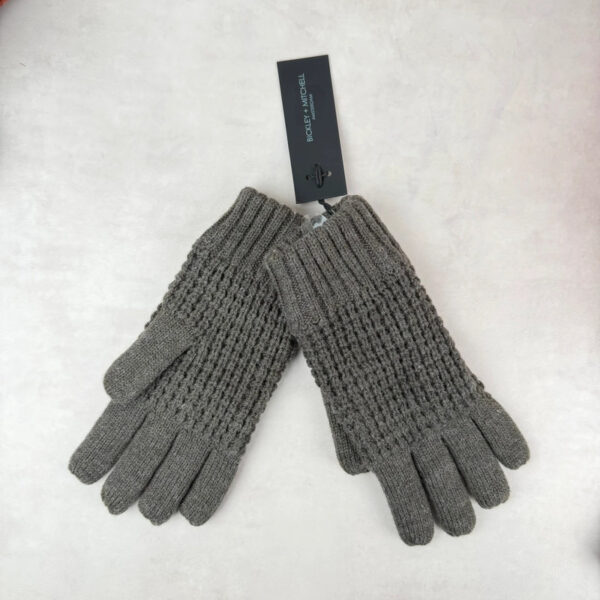 Gants en maille Bickley + Mitchell unisexe gris chiné taille TU — vue 2
