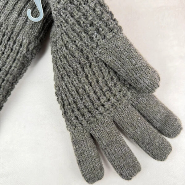 Gants en maille Bickley + Mitchell unisexe gris chiné taille TU — vue 4