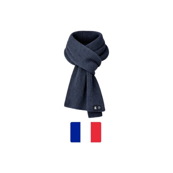 Écharpe Blanc Bonnet unisexe bleu jean taille TU