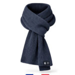 Écharpe Blanc Bonnet unisexe bleu jean taille TU — vue 2