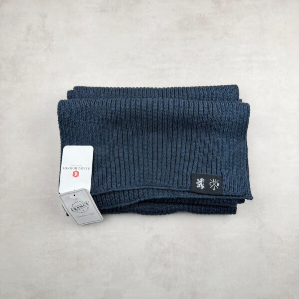 Écharpe Blanc Bonnet unisexe bleu jean taille TU — vue 3