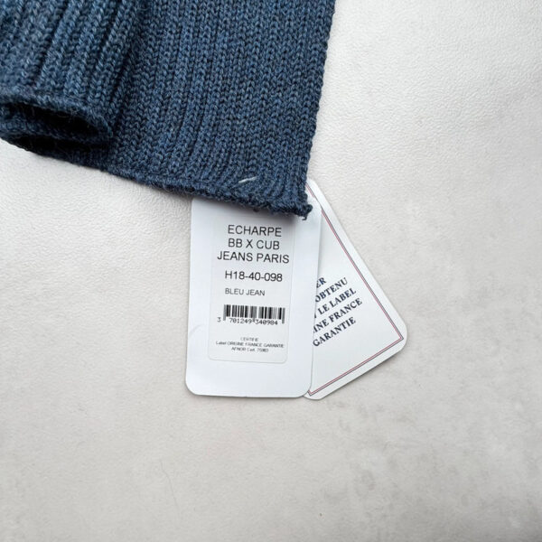 Écharpe Blanc Bonnet unisexe bleu jean taille TU — vue 5