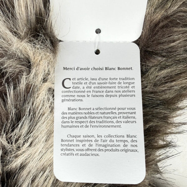 Écharpe en fausse fourrure Blanc Bonnet unisexe gris taupe taille TU — vue 4