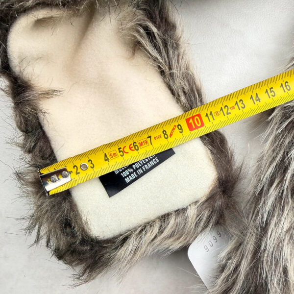 Écharpe en fausse fourrure Blanc Bonnet unisexe gris taupe taille TU — vue 6