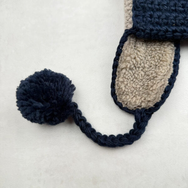 Bonnet aviateur enfant beige/bleu marine taille Universel — vue 5