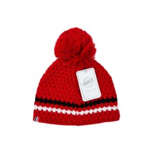 Bonnet à pompon enfant Blanc Bonnet rouge taille TU