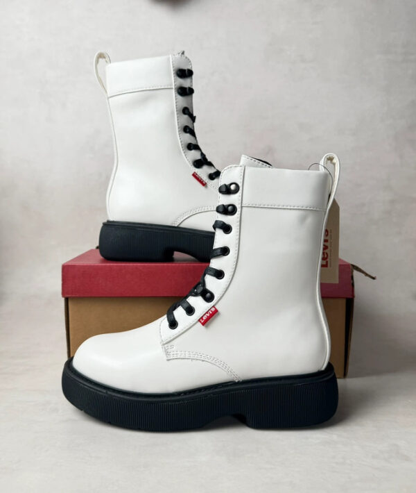 Bottines à lacets Levi's Joss unisexe blanc taille 36 — vue 2