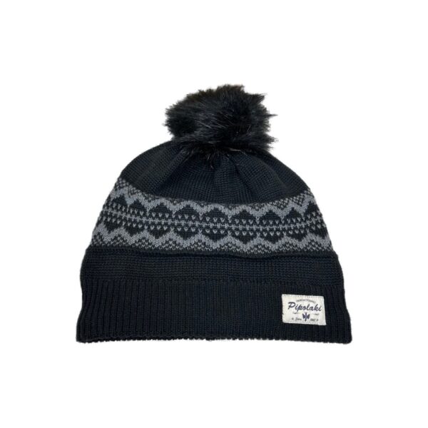 Bonnet à pompon Pipolaki Onova unisexe noir taille TU