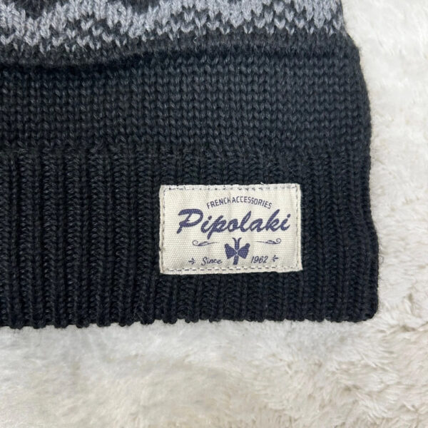 Bonnet à pompon Pipolaki Onova unisexe noir taille TU — vue 3