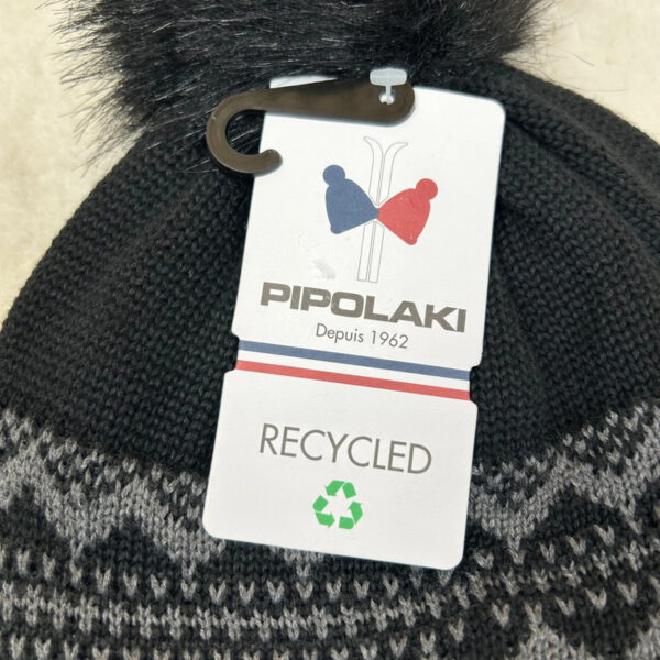 Bonnet à pompon Pipolaki Onova unisexe noir taille TU — vue 7