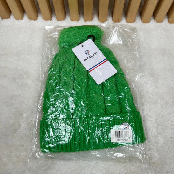 Bonnet à pompon Pipolaki Gstaad 082 unisexe vert taille TU — vue 2
