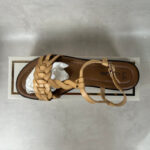 Sandales plates à bride cheville femme beige taille 39 — vue 3